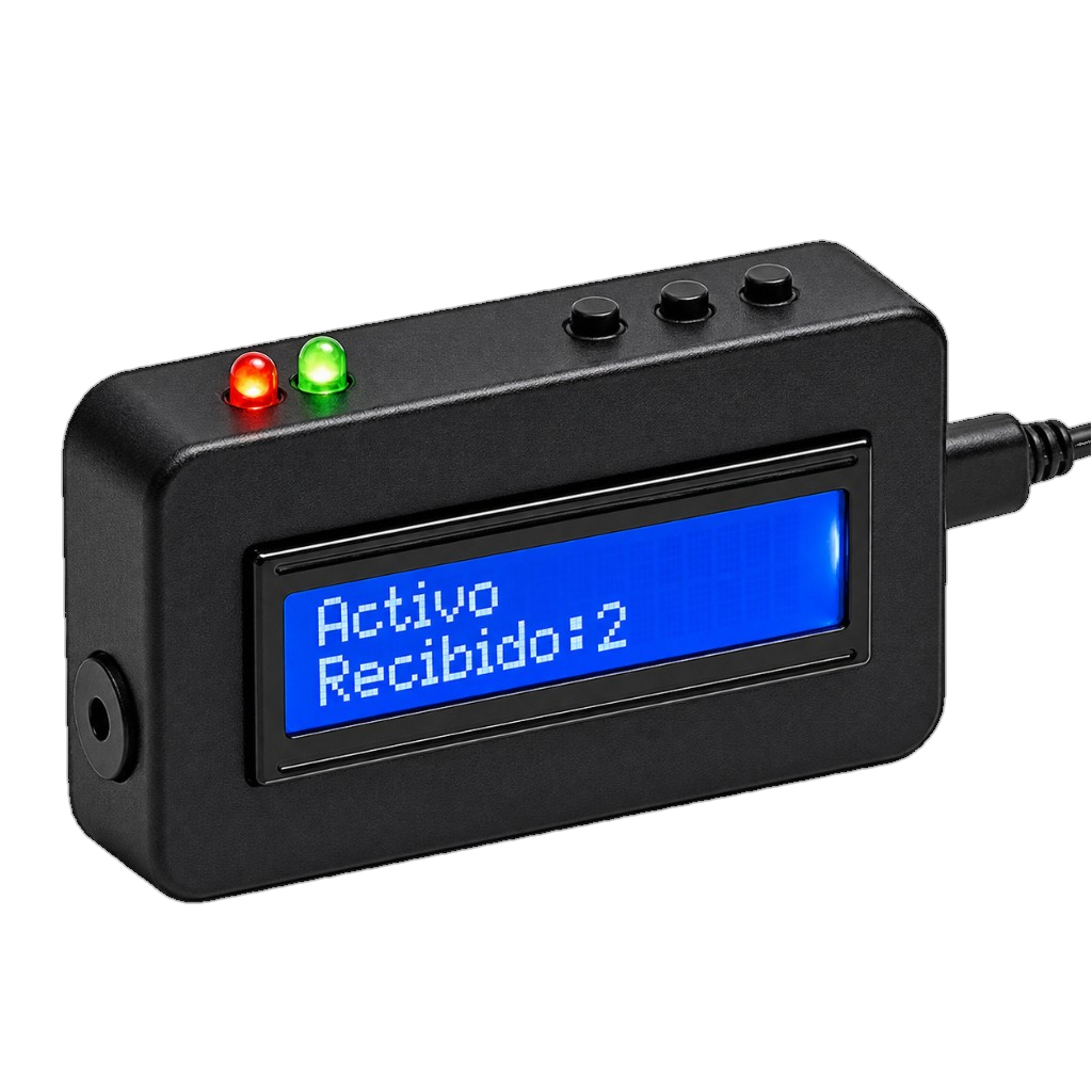 Mini Módulo Infinity con la pantalla Activo y Recibido